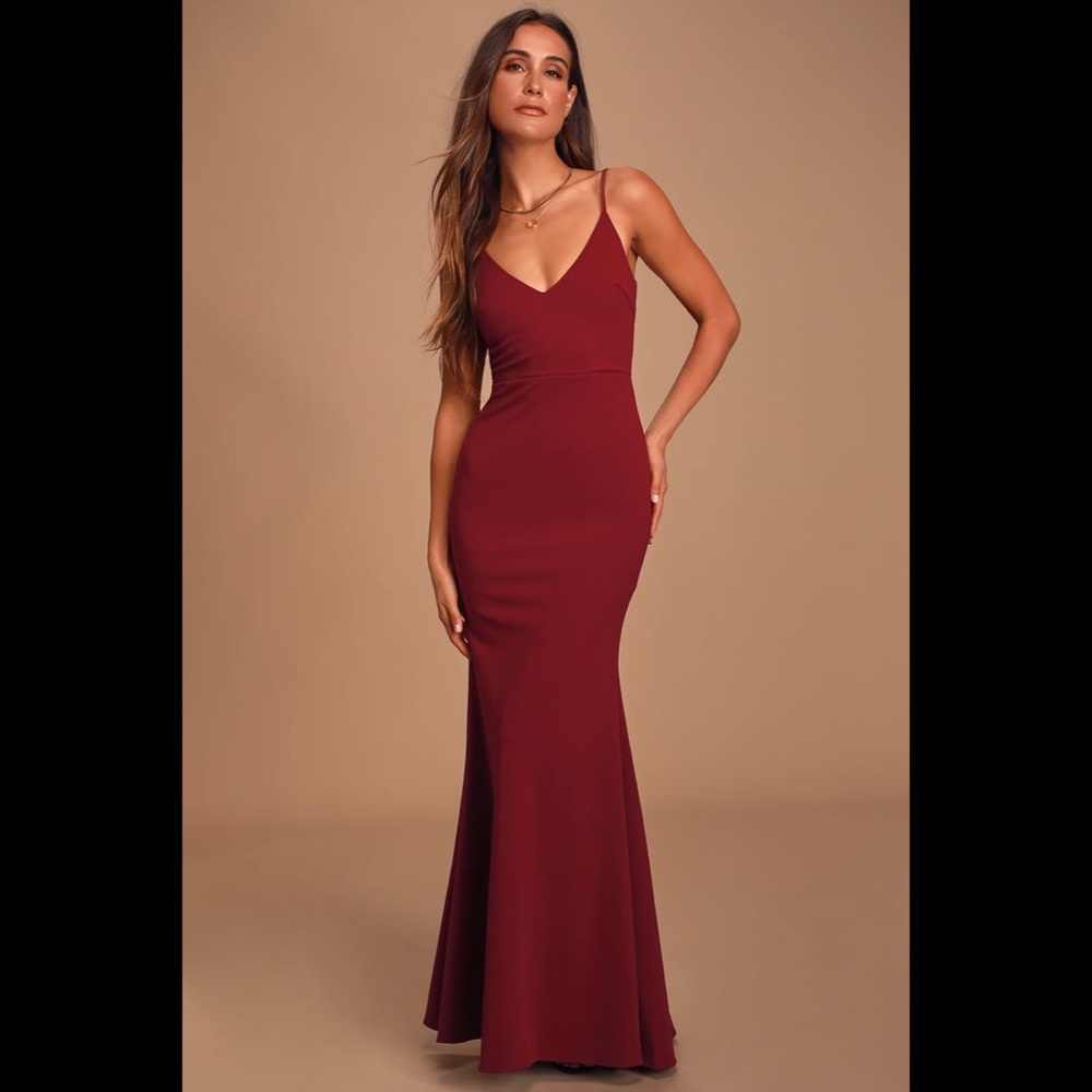 Infinite Glory Wine Red Maxi Dress (XXS)
